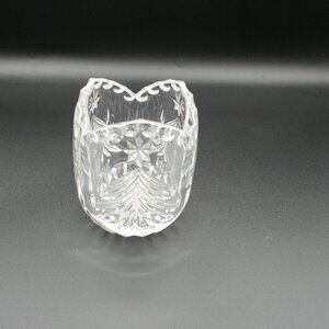 Mikasa Scalloped Rim and Etched Crystal Christmas Tree Votive Candle Holder Like